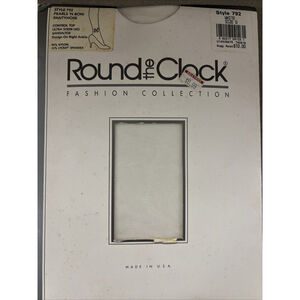 Vintage Round The Clock White Pearls Bow Pantyhose Size D